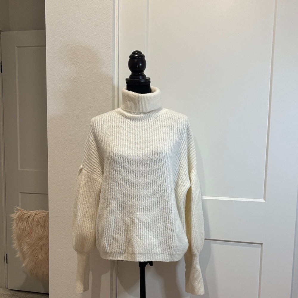 Forever 21 Cream Turtleneck Sweater